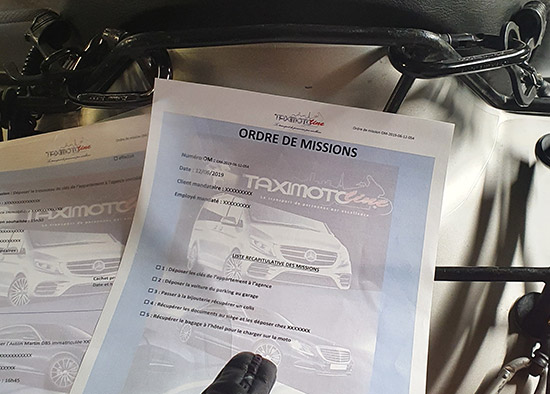 ordre de missions TaxiMotoline